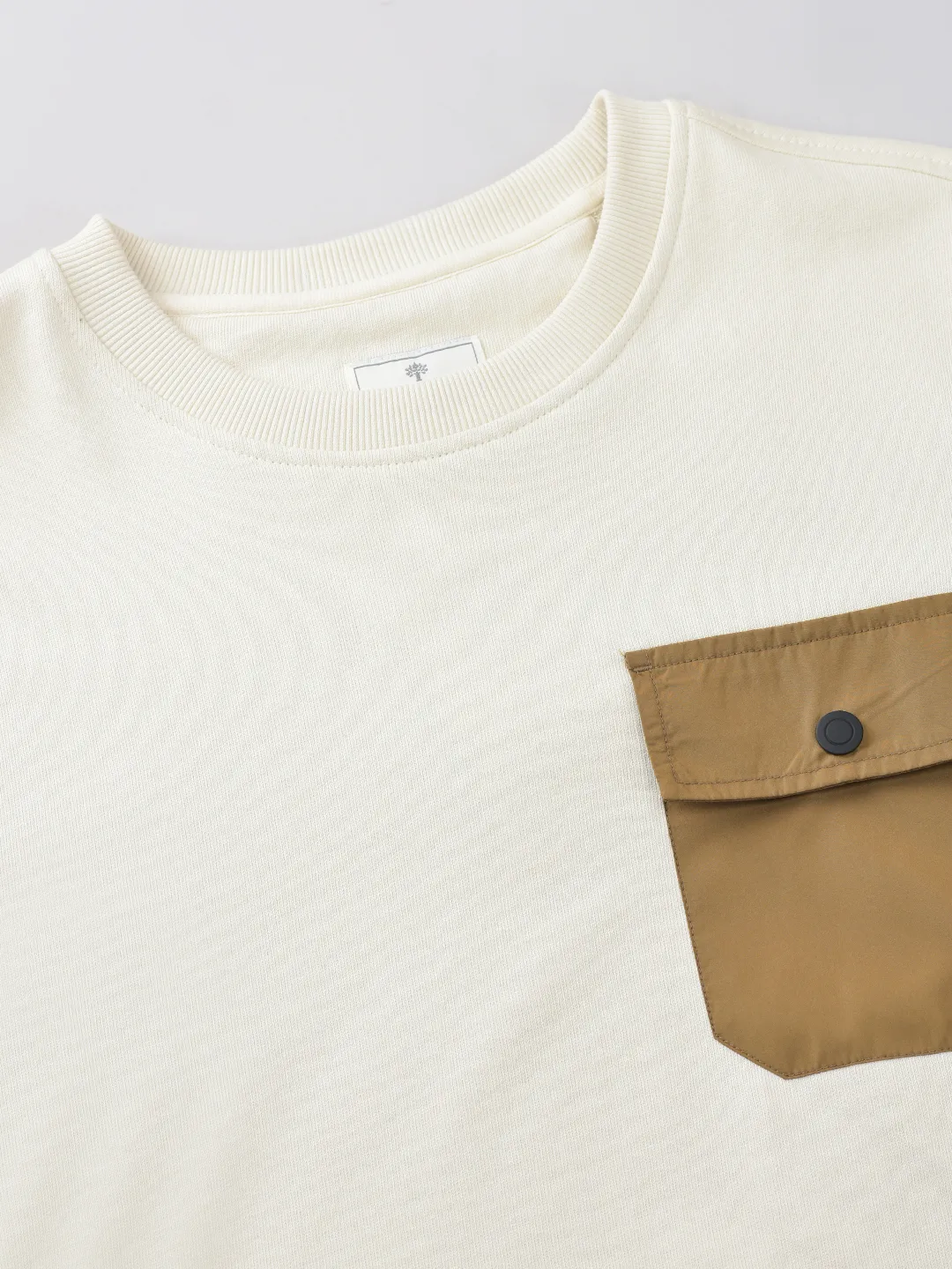 Off White Cotton Sweatshirt For Men - Thumbnail 5