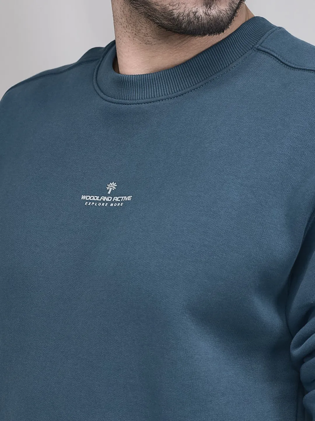 Woodland Blue Round Neck Sweatshirt - Thumbnail 4