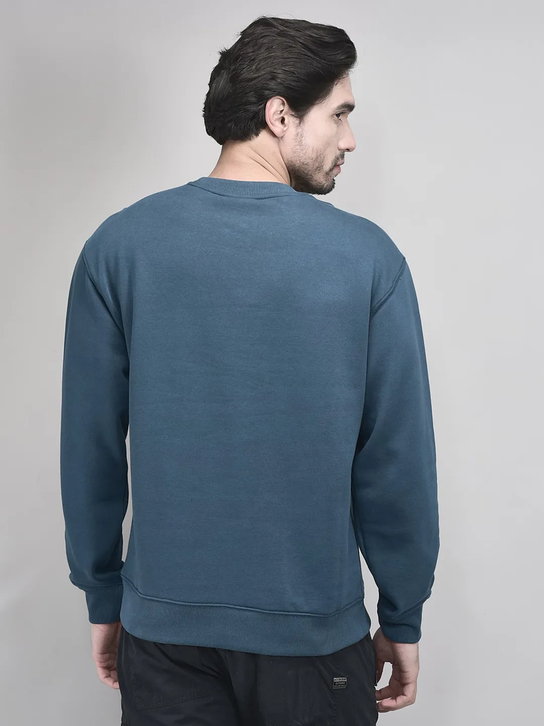 Woodland Blue Round Neck Sweatshirt - Thumbnail 6