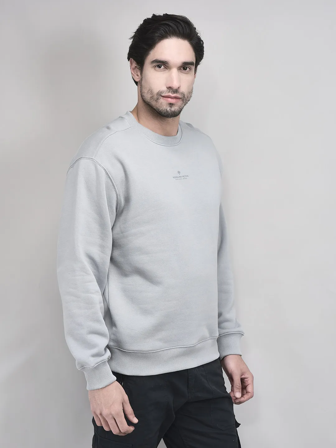Woodland Grey Round Neck Sweatshirt - Thumbnail 2