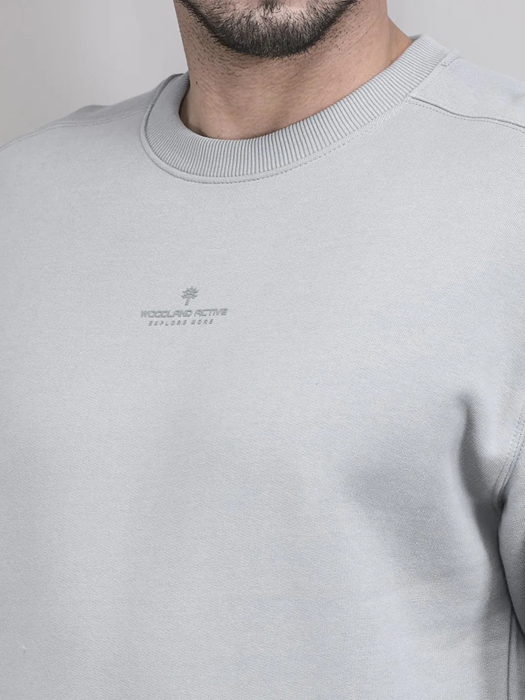 Woodland Grey Round Neck Sweatshirt - Thumbnail 4
