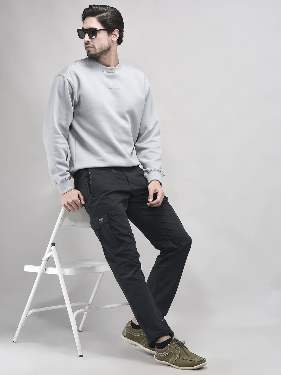 Woodland Grey Round Neck Sweatshirt - Thumbnail 7