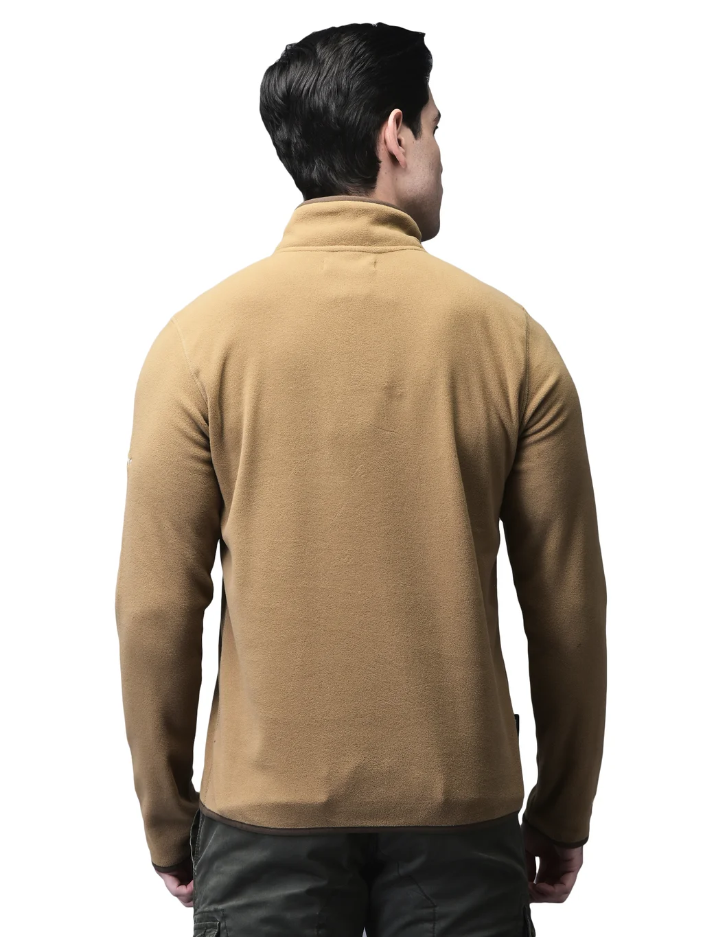 Explore Brown high-Neck Fleece Sweatshirt for Men - Thumbnail 6