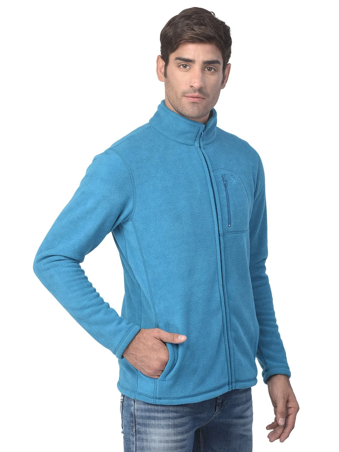 Teal blue sweatshirt for men - Thumbnail 6