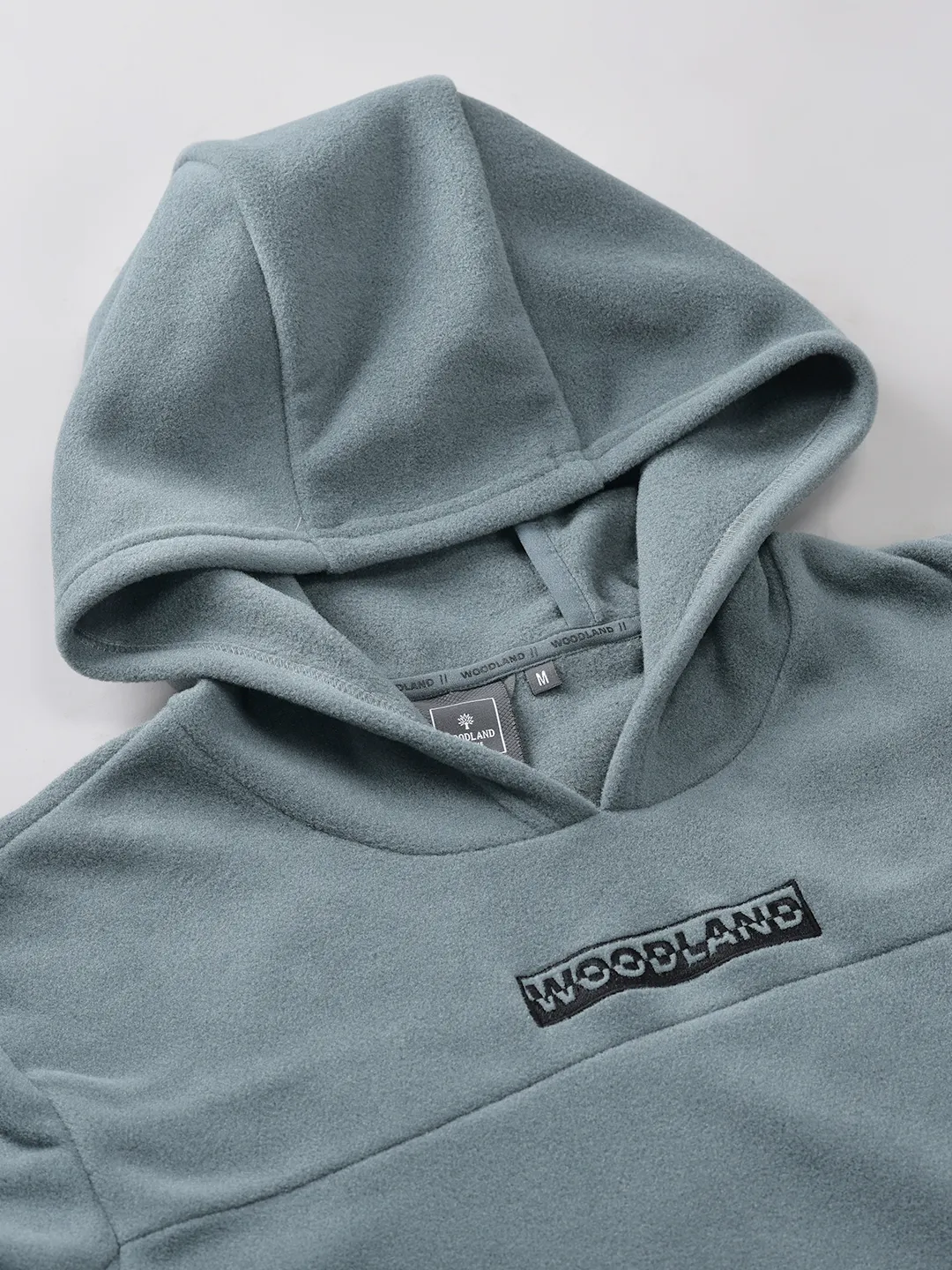 Insulating Blue Polar Fleece Hoodie For Men - Thumbnail 5