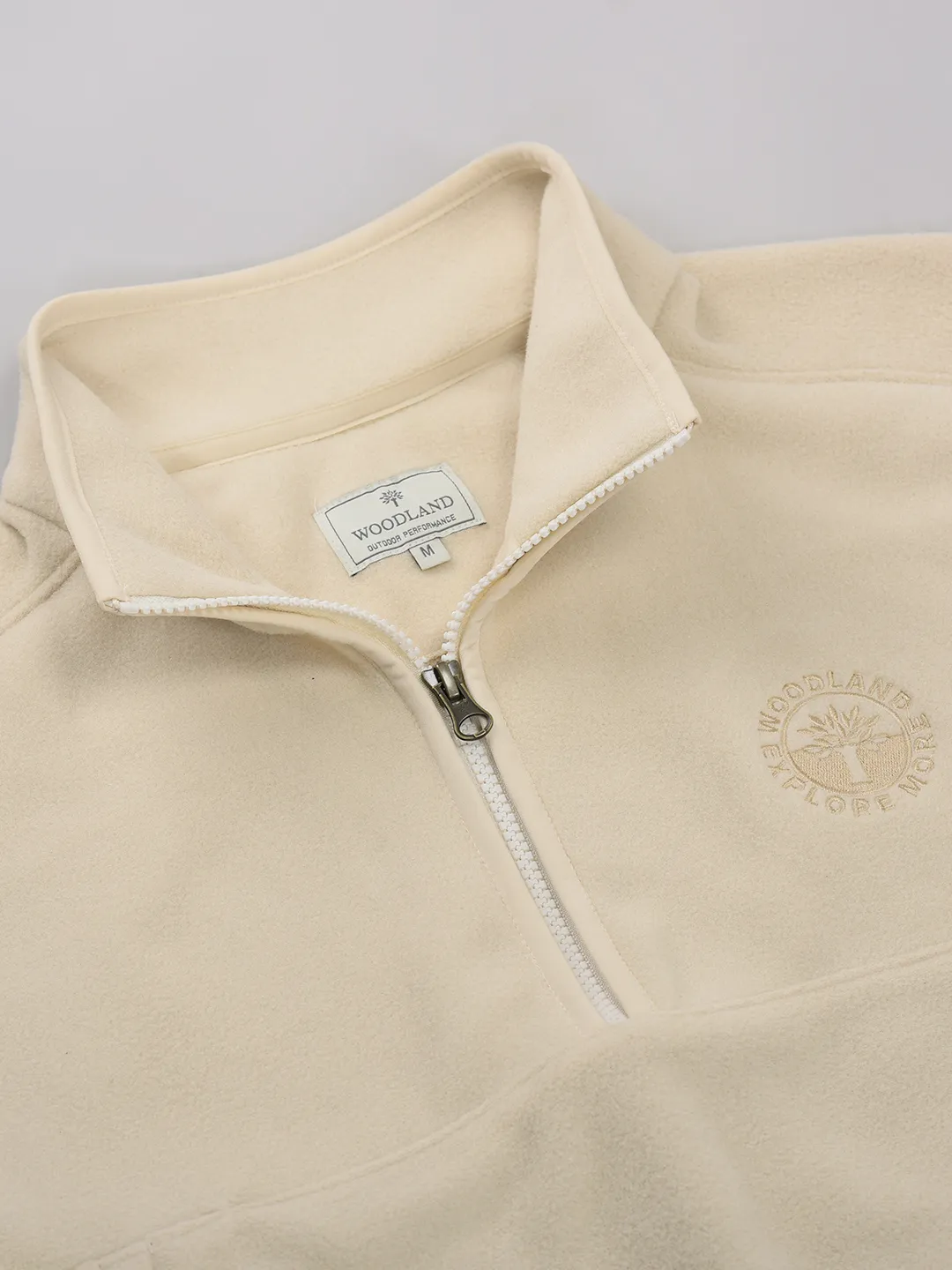 Woodland Tan Cozy Polar Fleece Sweatshirt For Men - Thumbnail 5