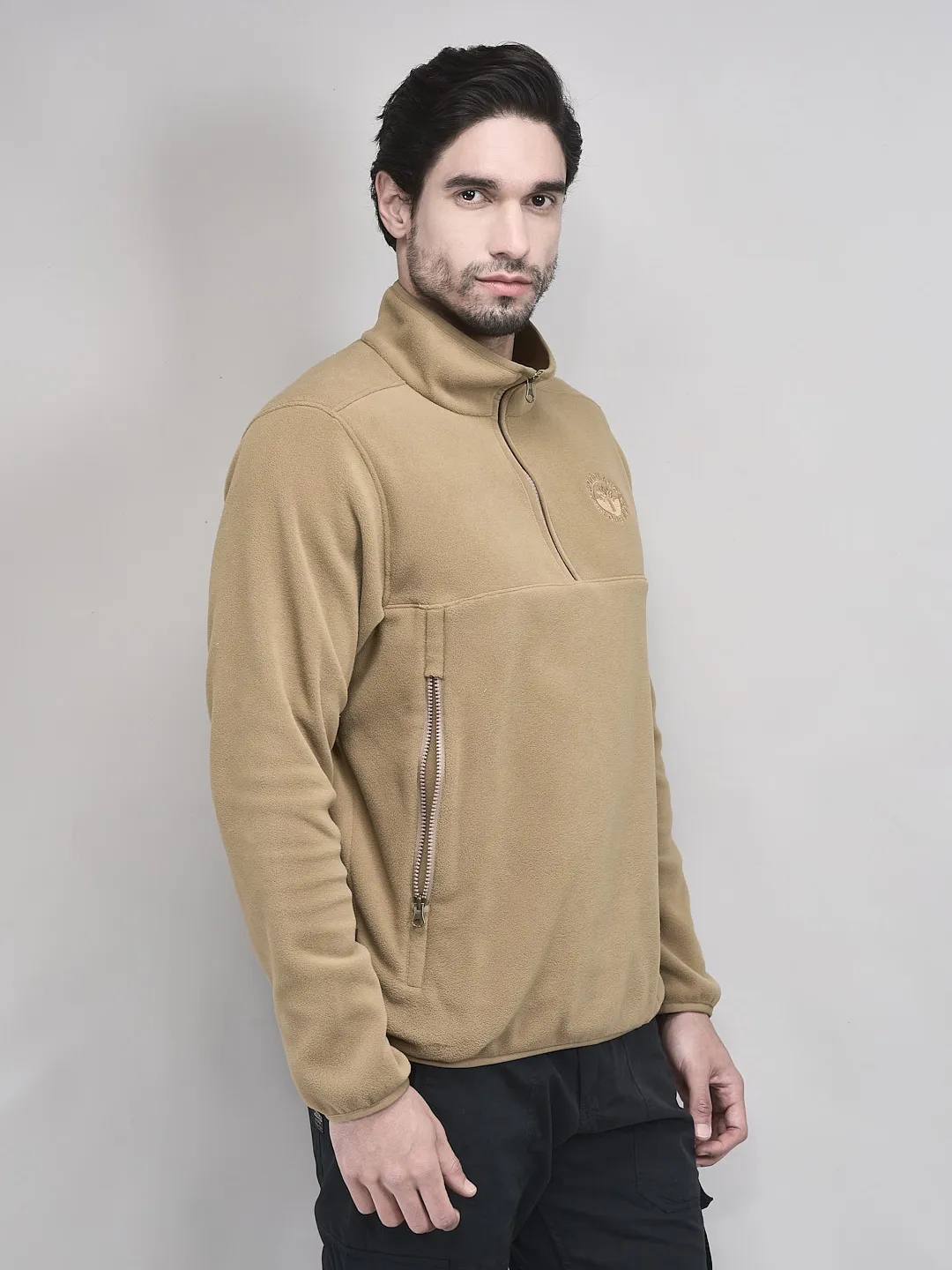 Woodland Otter Cozy Polar Fleece Sweatshirt For Men - Thumbnail 2