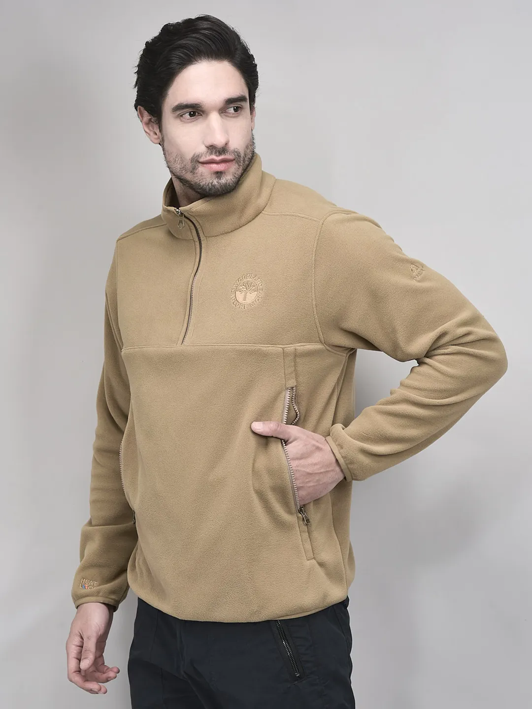 Woodland Otter Cozy Polar Fleece Sweatshirt For Men - Thumbnail 3