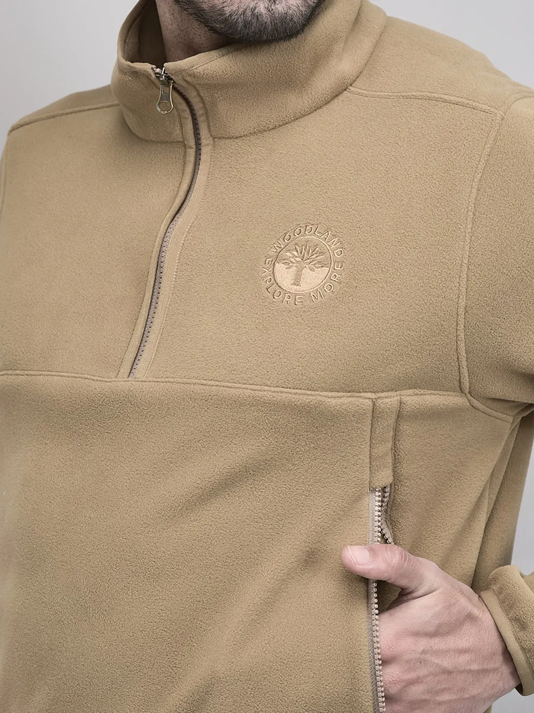 Woodland Otter Cozy Polar Fleece Sweatshirt For Men - Thumbnail 4