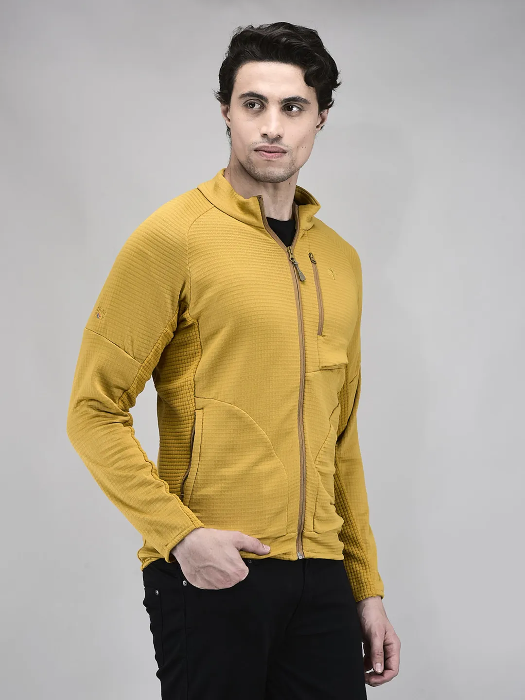 Men’s Mustard Outdoor Zip-Front Sweatshirt - Thumbnail 2