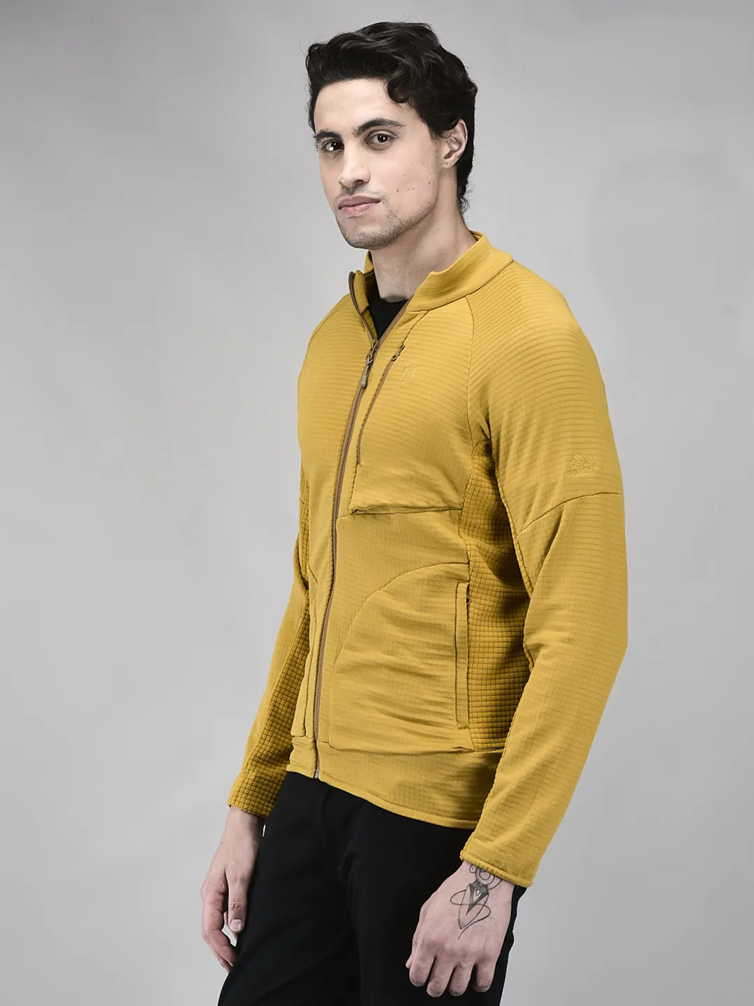 Men’s Mustard Outdoor Zip-Front Sweatshirt - Thumbnail 3