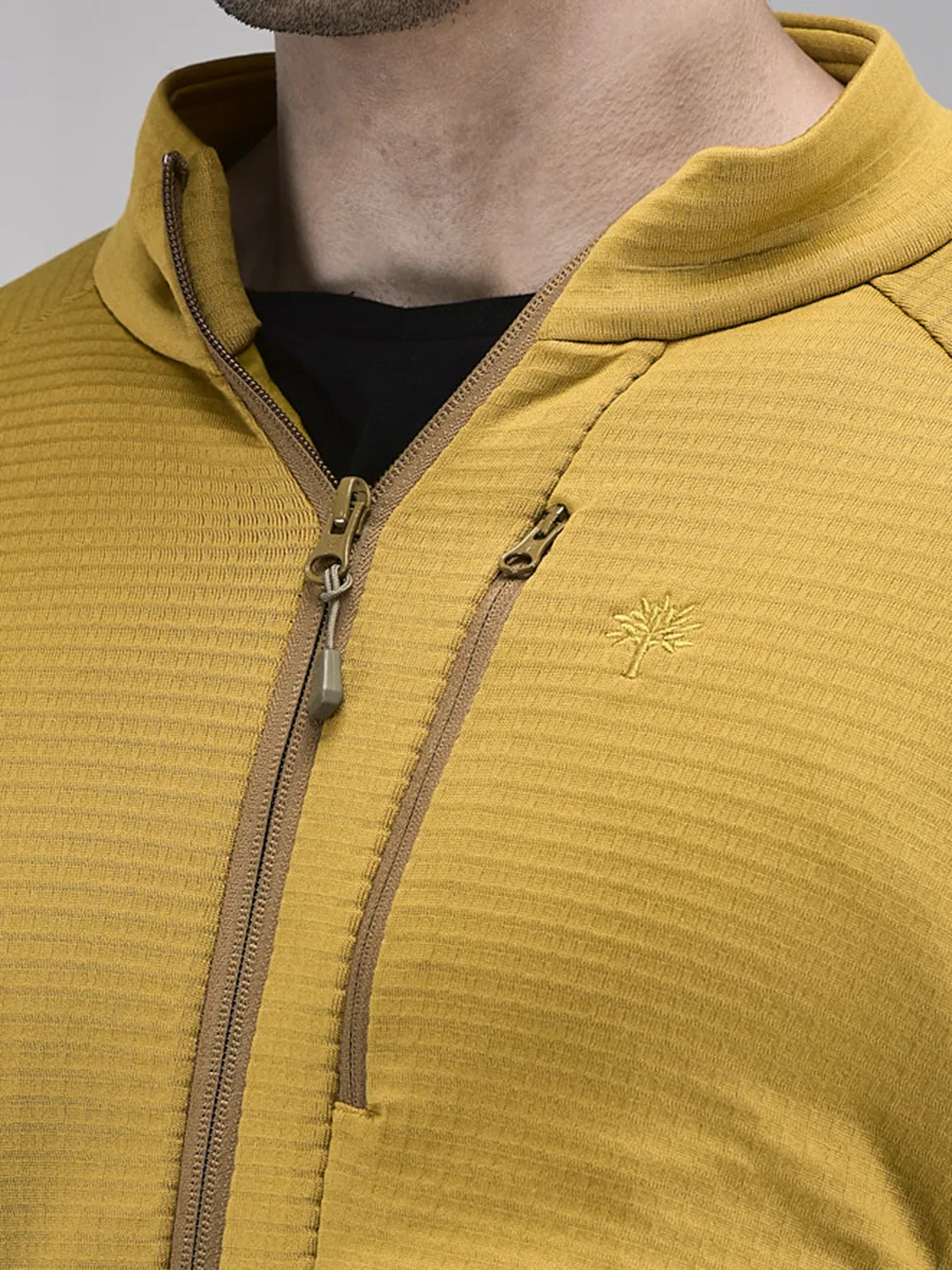 Men’s Mustard Outdoor Zip-Front Sweatshirt - Thumbnail 4
