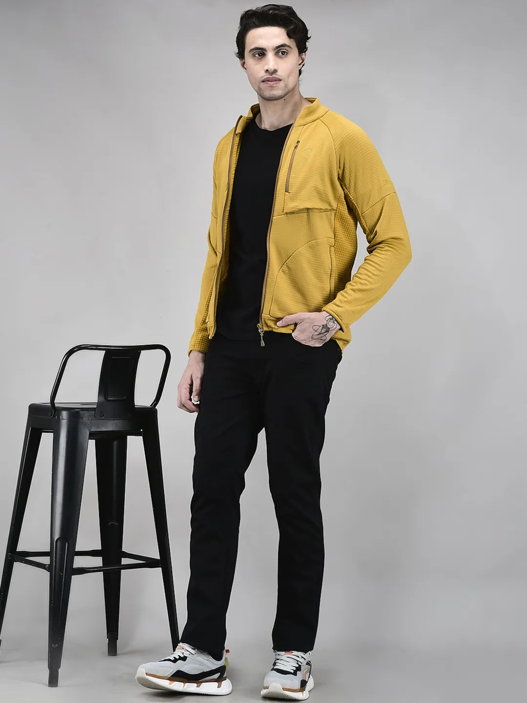 Men’s Mustard Outdoor Zip-Front Sweatshirt - Thumbnail 7