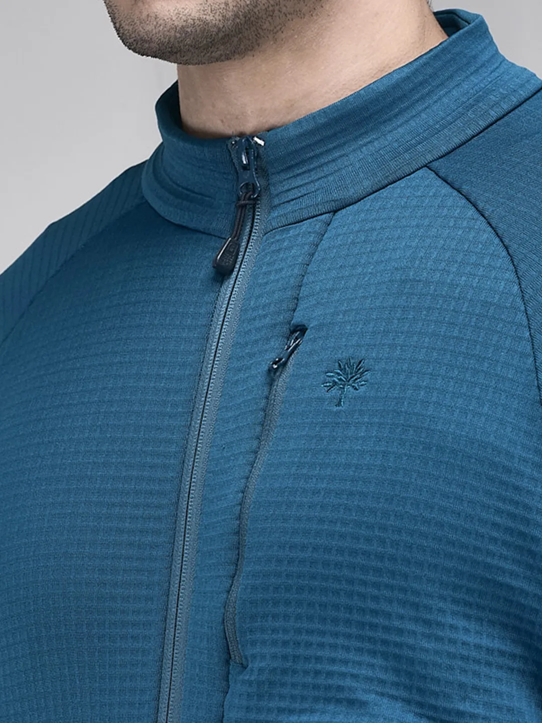 Woodland Men Blue Performance Zip Sweatshirt - Thumbnail 4