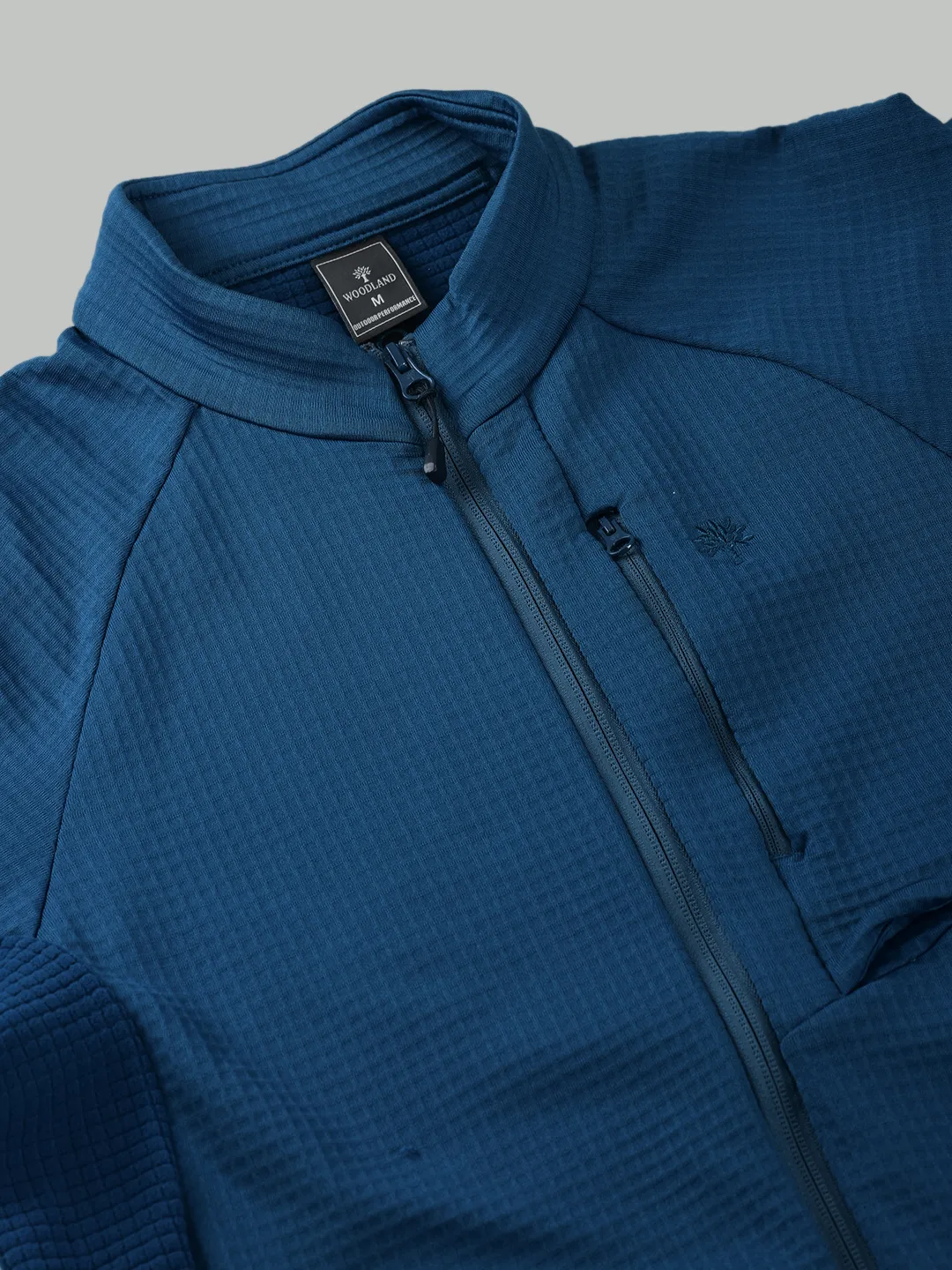 Woodland Men Blue Performance Zip Sweatshirt - Thumbnail 5