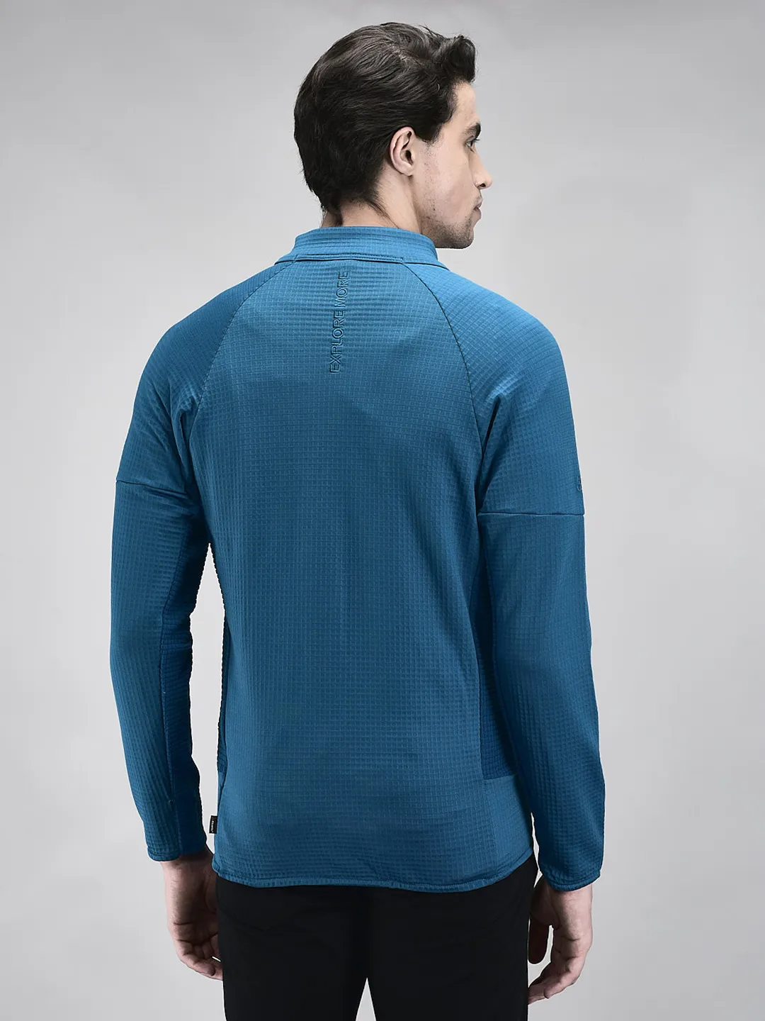 Woodland Men Blue Performance Zip Sweatshirt - Thumbnail 6