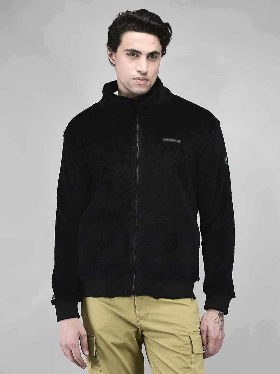 woodland-men-black-polar-fleece-zipper-sweatshirt