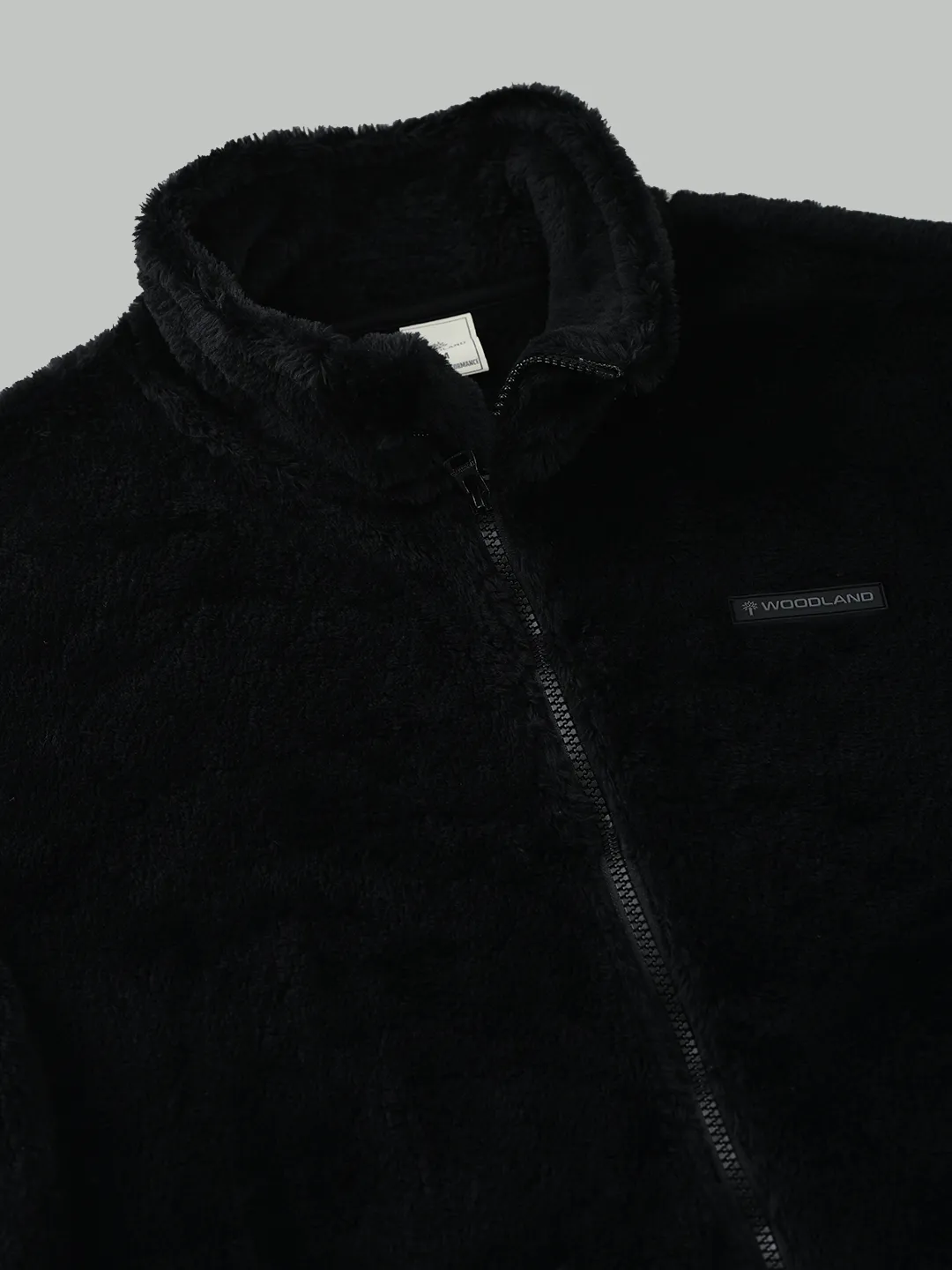 Woodland Men Black Polar Fleece Zipper Sweatshirt - Thumbnail 6