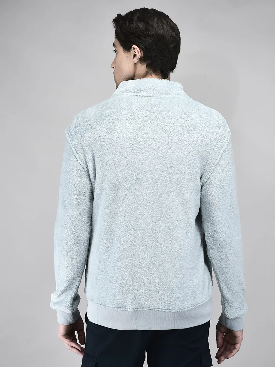 Woodland Men IceBlue Polar Fleece Zipper Sweatshirt - Thumbnail 6