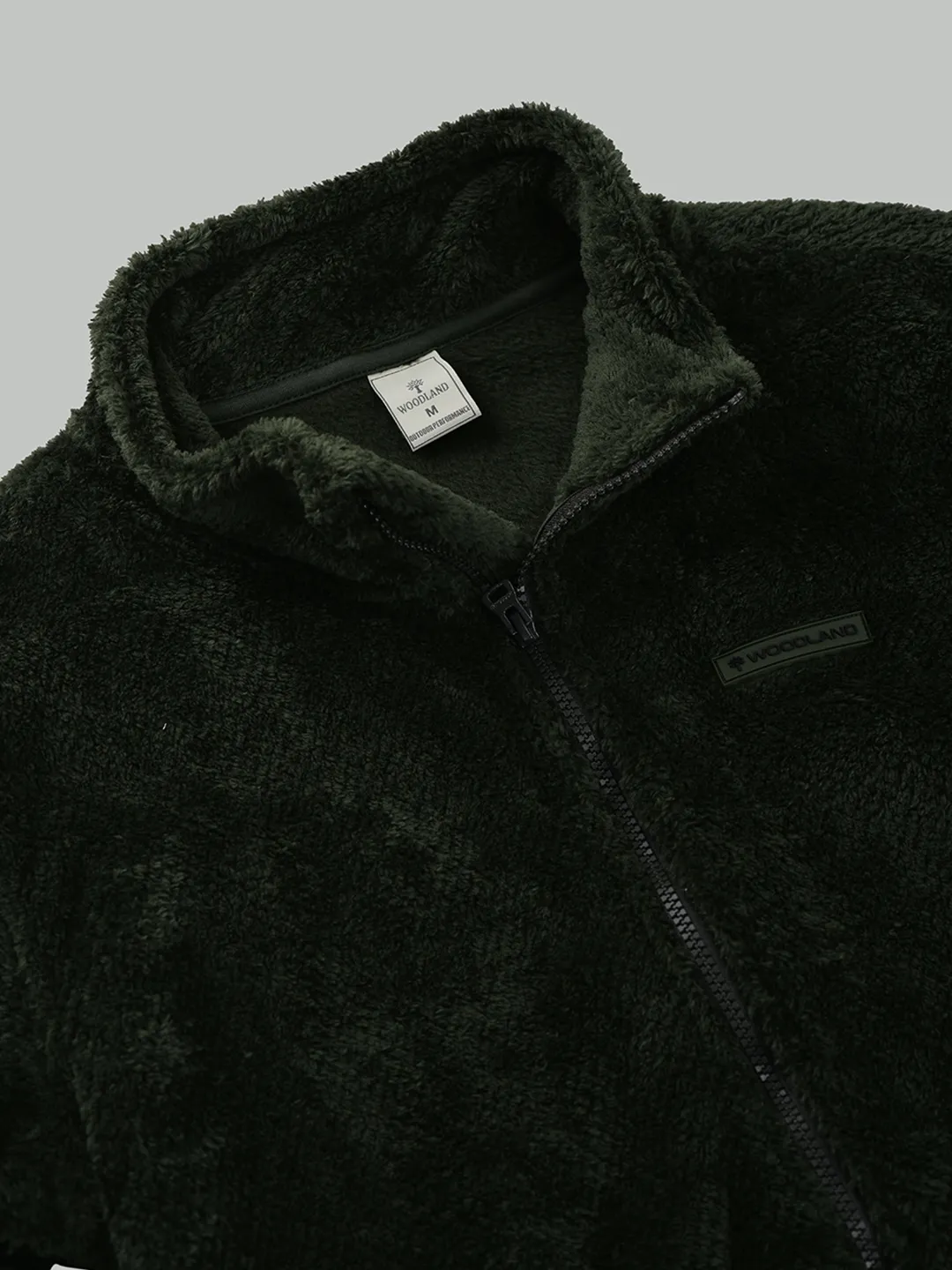 Woodland Men Pine Green Polar Fleece Zipper Sweatshirt - Thumbnail 6