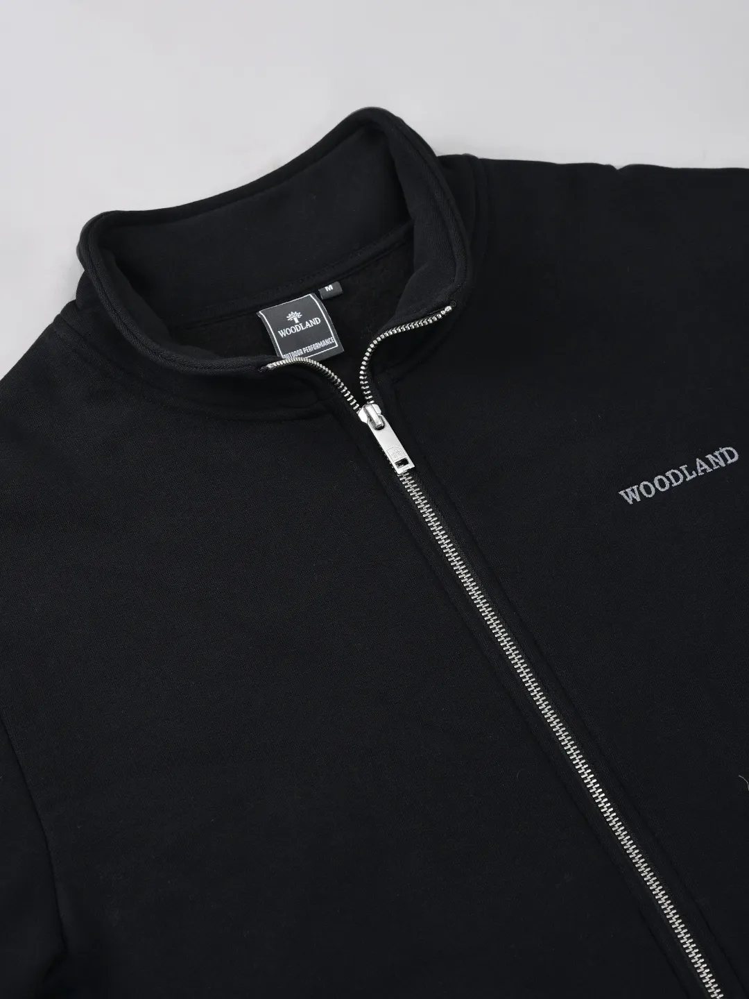 Woodland Black Zipper Sweatshirt For Men - Thumbnail 5