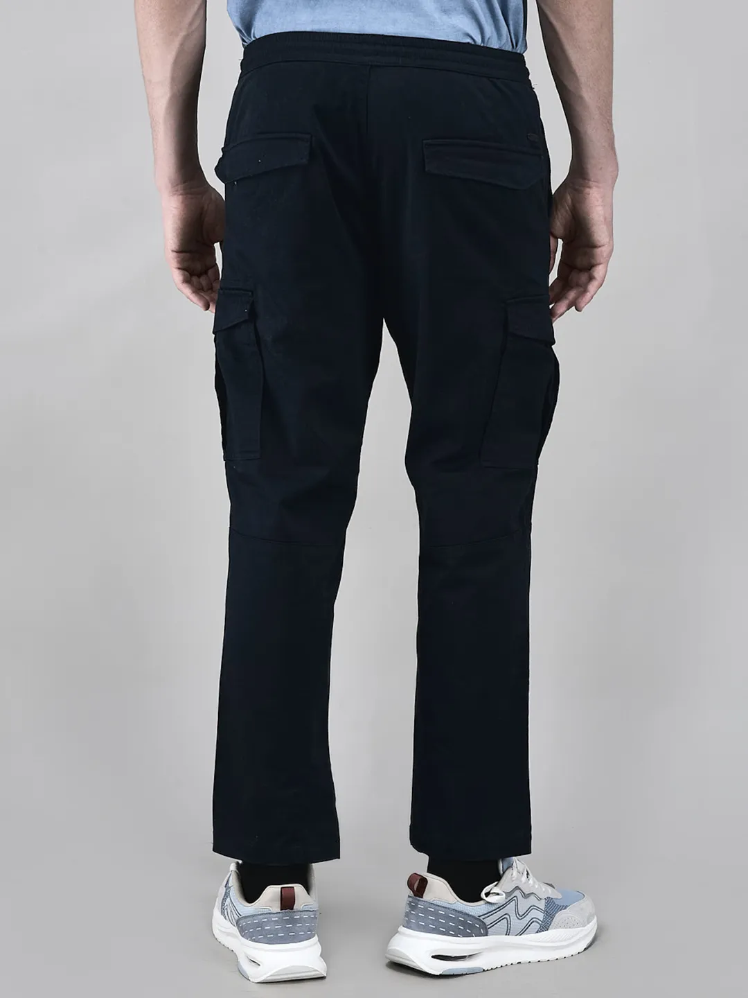 Cotton Elastane Navy Cargo Trousers - Thumbnail 6