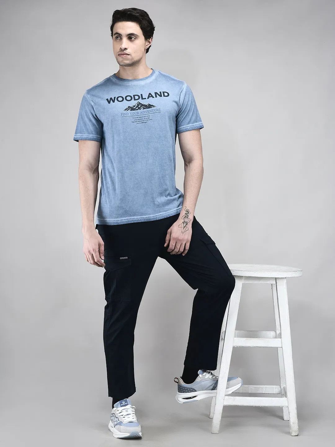 Cotton Elastane Navy Cargo Trousers - Thumbnail 7