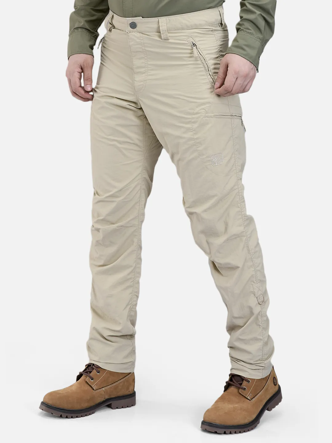 Woodland Men Beige Nylon Cargo Pants 2