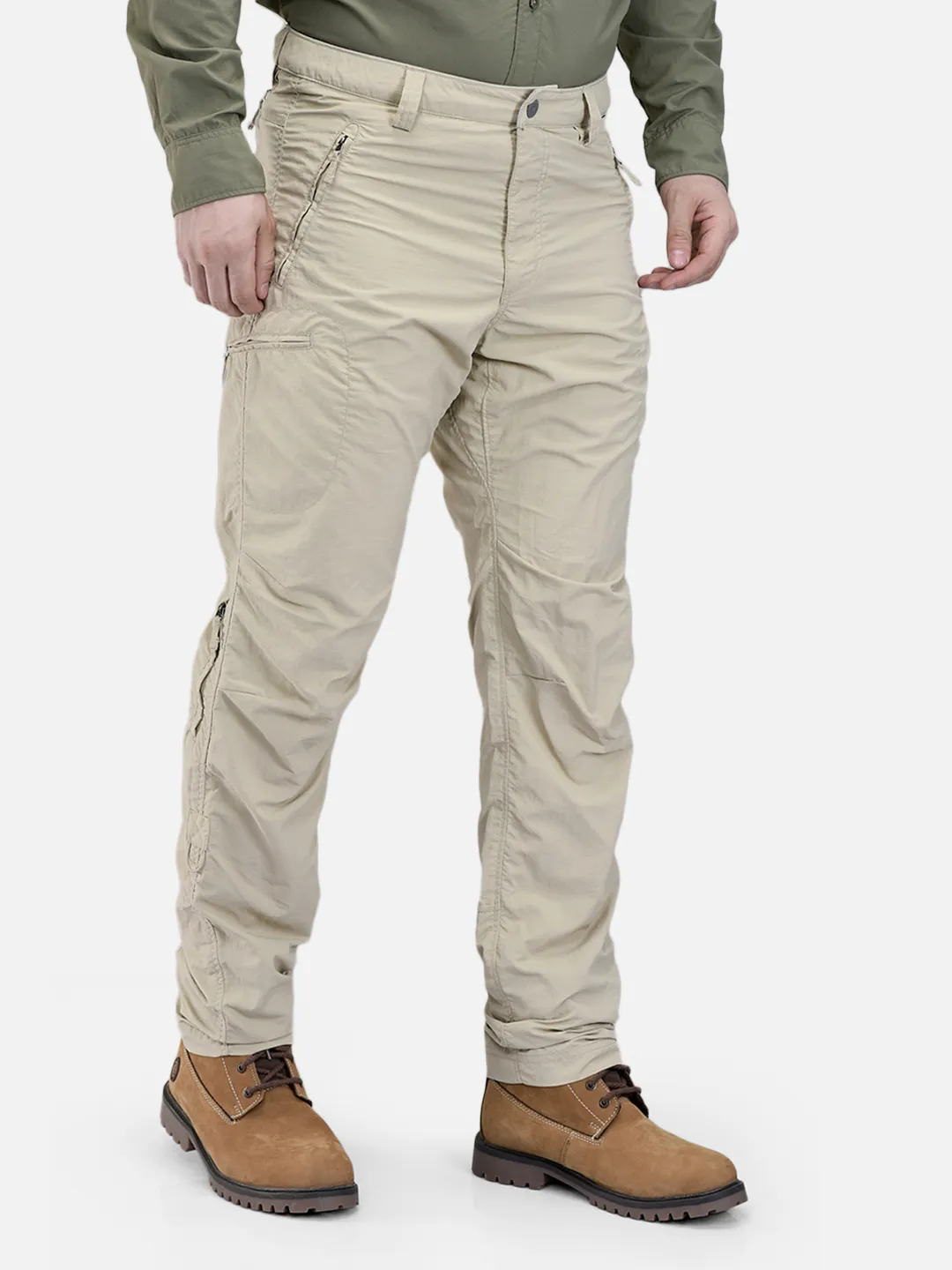 Woodland Men Beige Nylon Cargo Pants 3