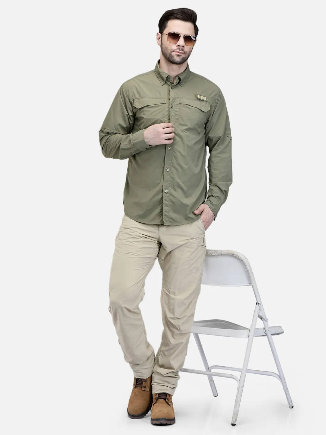 Woodland Men Beige Nylon Cargo Pants 7