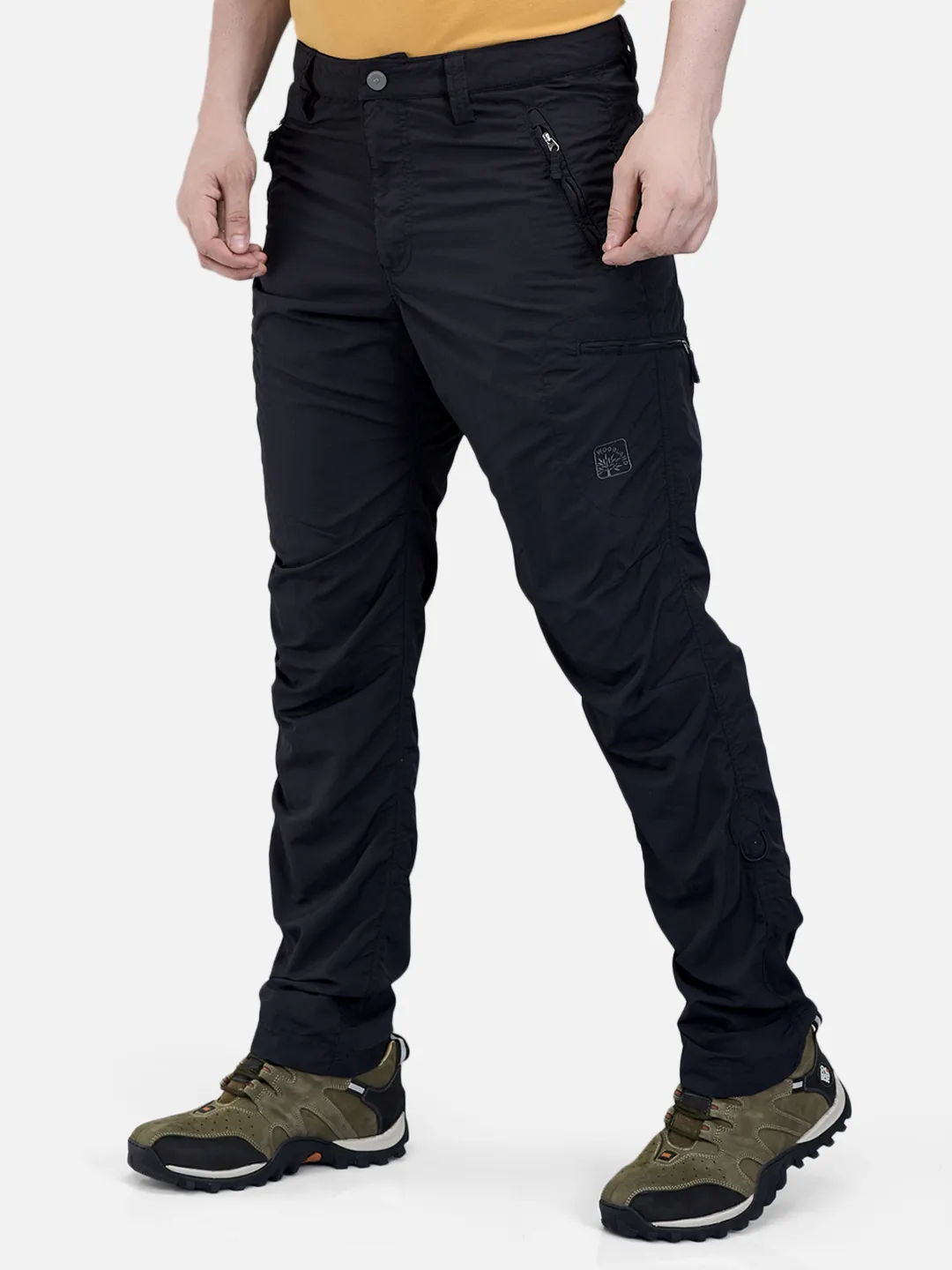 Woodland Men Black Nylon Cargo Pants 2