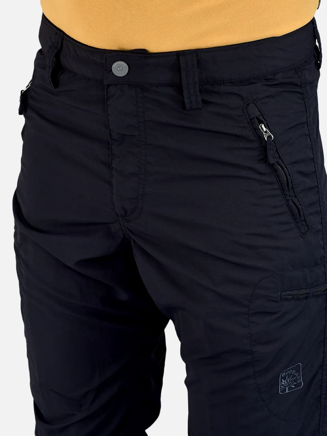 Woodland Men Black Nylon Cargo Pants 4