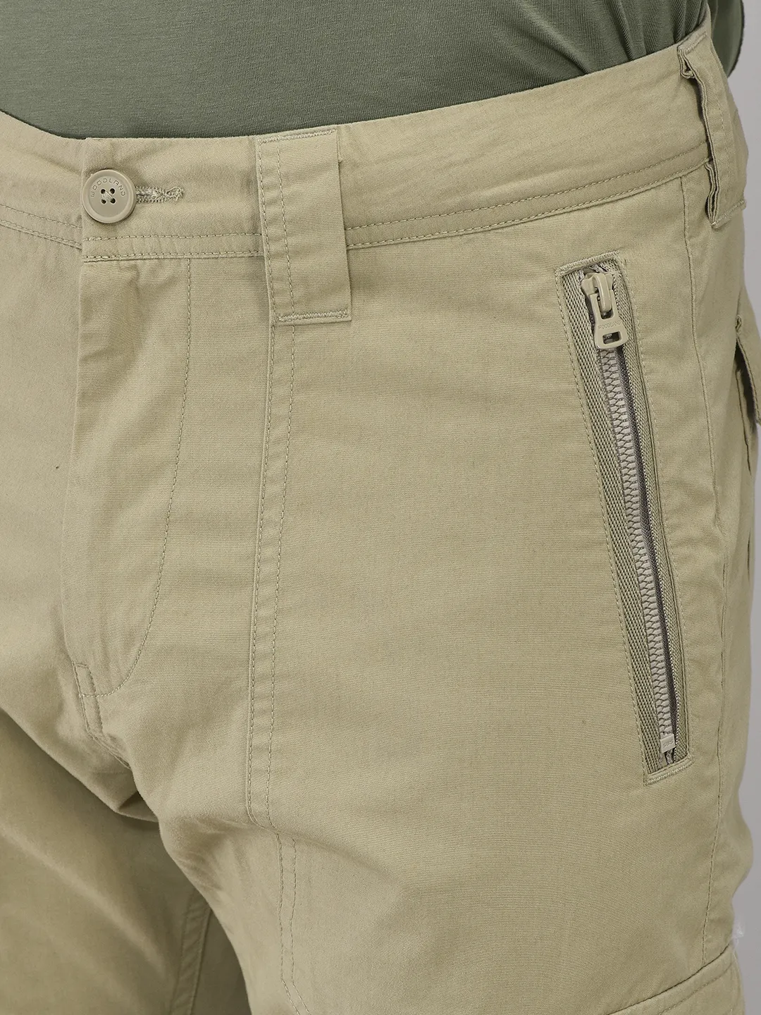 Beige Cargo Men Trousers With Zipper Pockets - Thumbnail 4