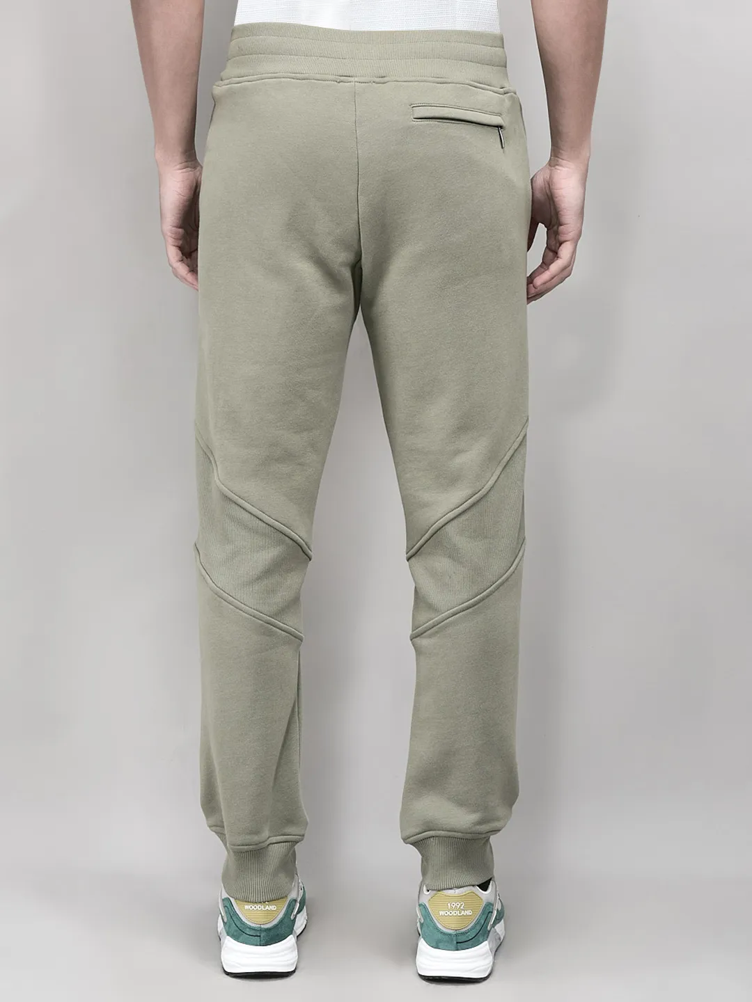 Woodland Green Stretchable Track Bottom For Men - Thumbnail 5