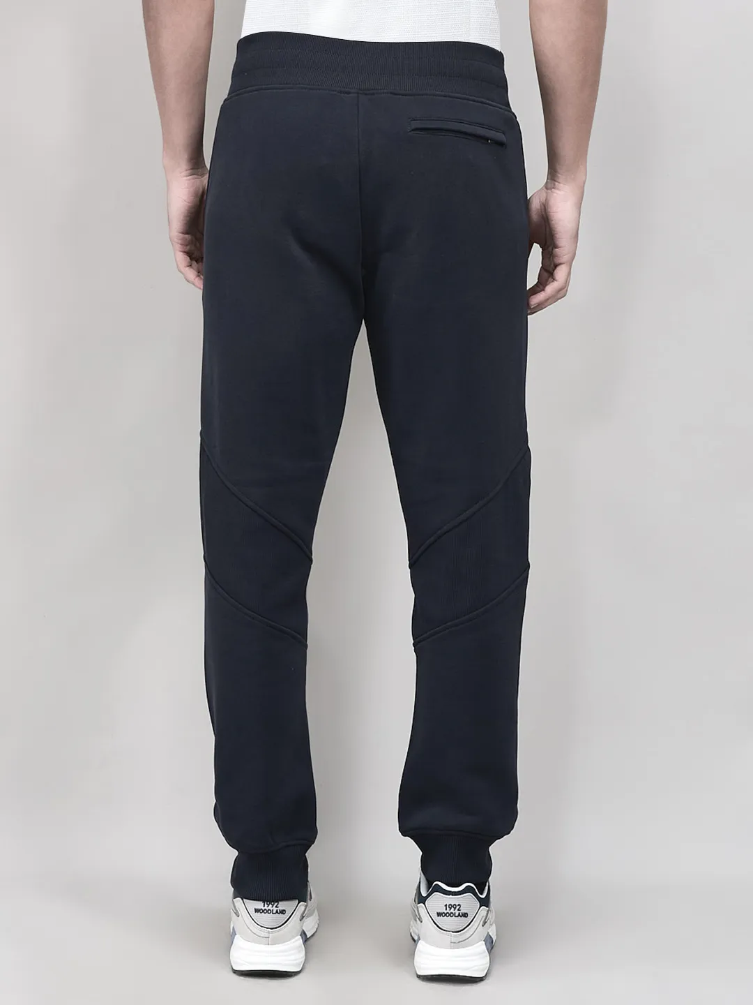 Woodland Navy Stretchable Track Bottom For Men - Thumbnail 5