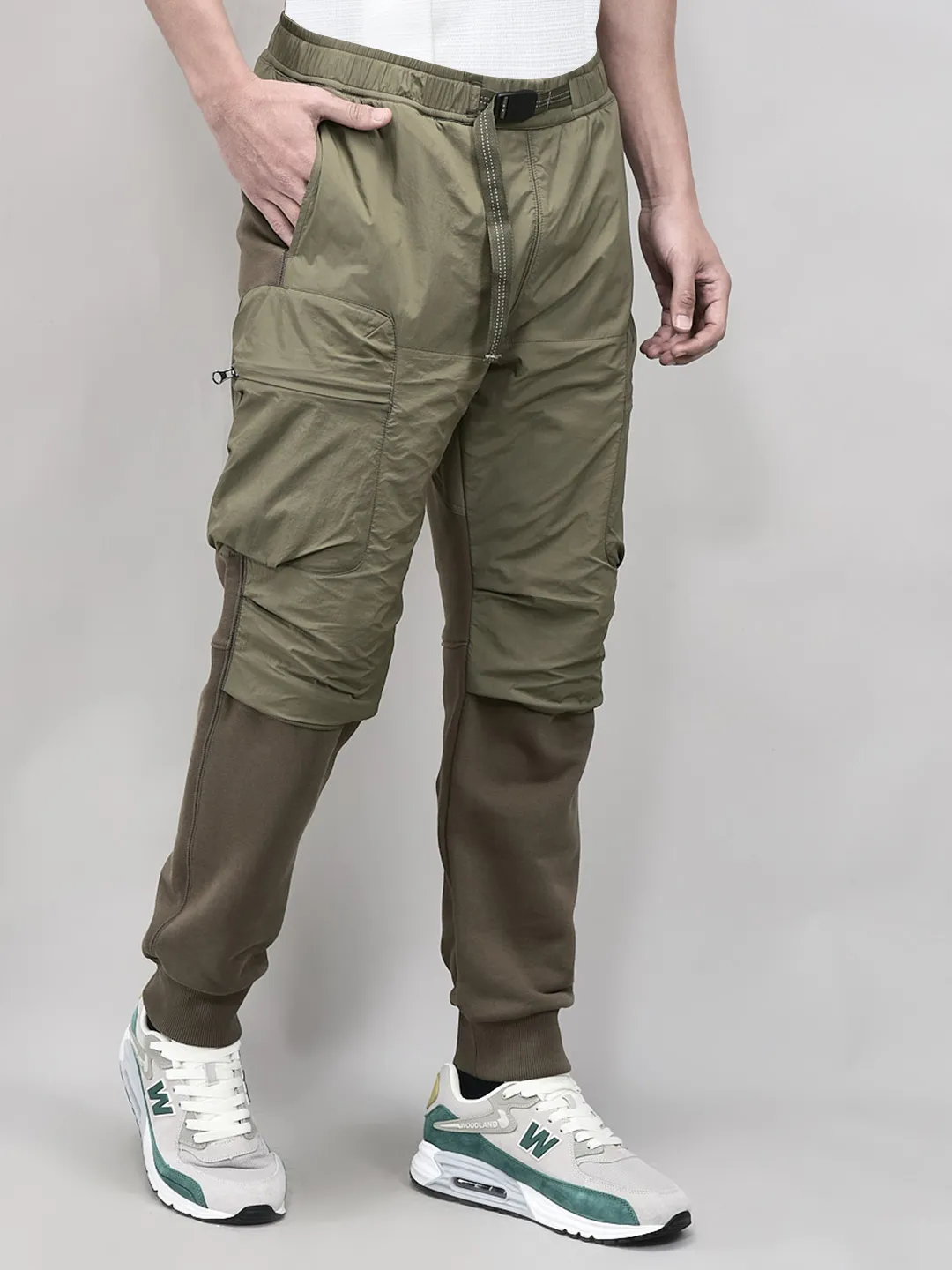 Premium Design Men Olive Track Bottom - Thumbnail 2