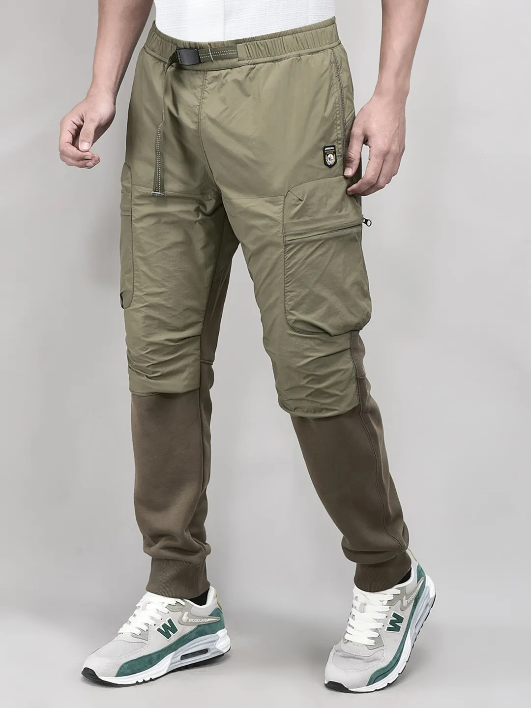 Premium Design Men Olive Track Bottom - Thumbnail 3