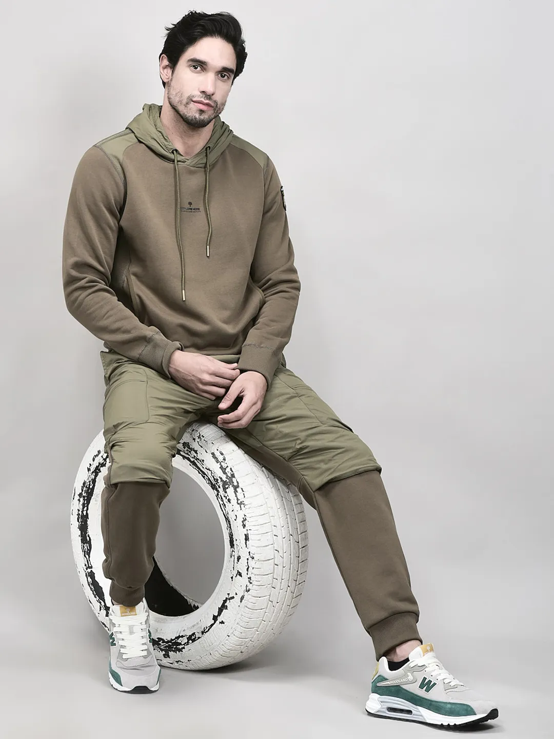 Premium Design Men Olive Track Bottom - Thumbnail 8