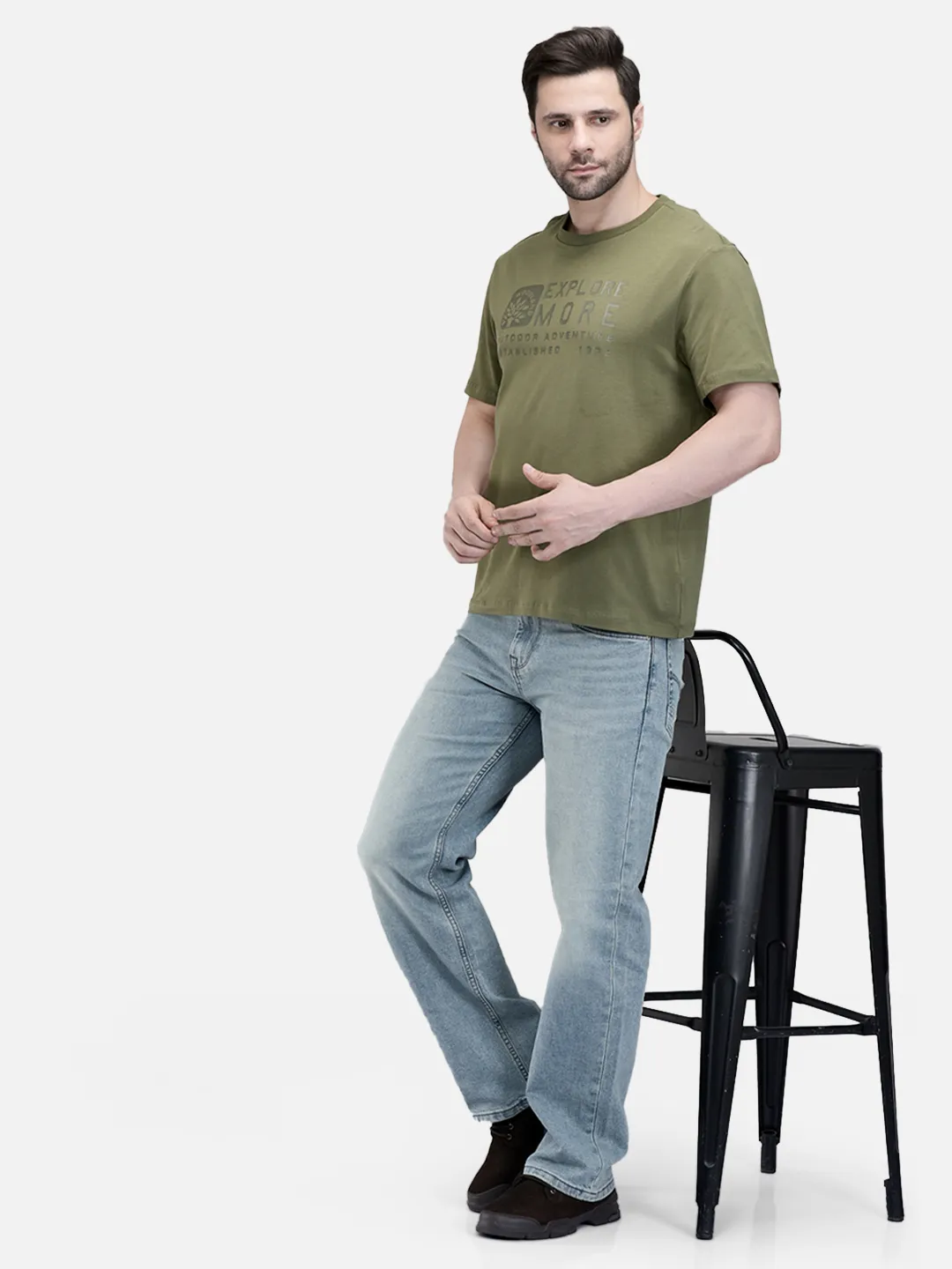 Woodland Men Light Blue Comfort Stretch Denim Trouser 7