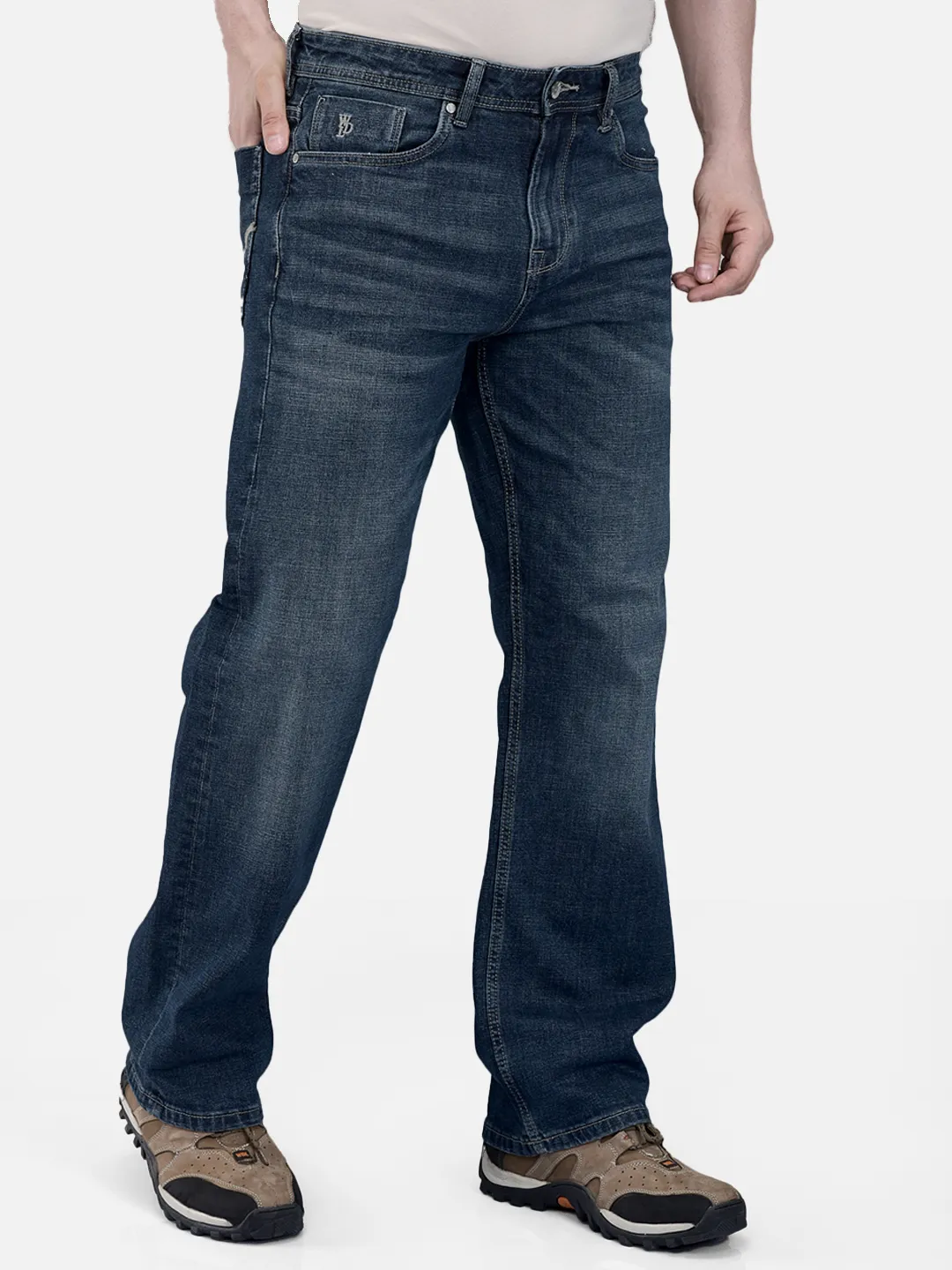 Woodland Men Dark Blue Denim Trousers 3