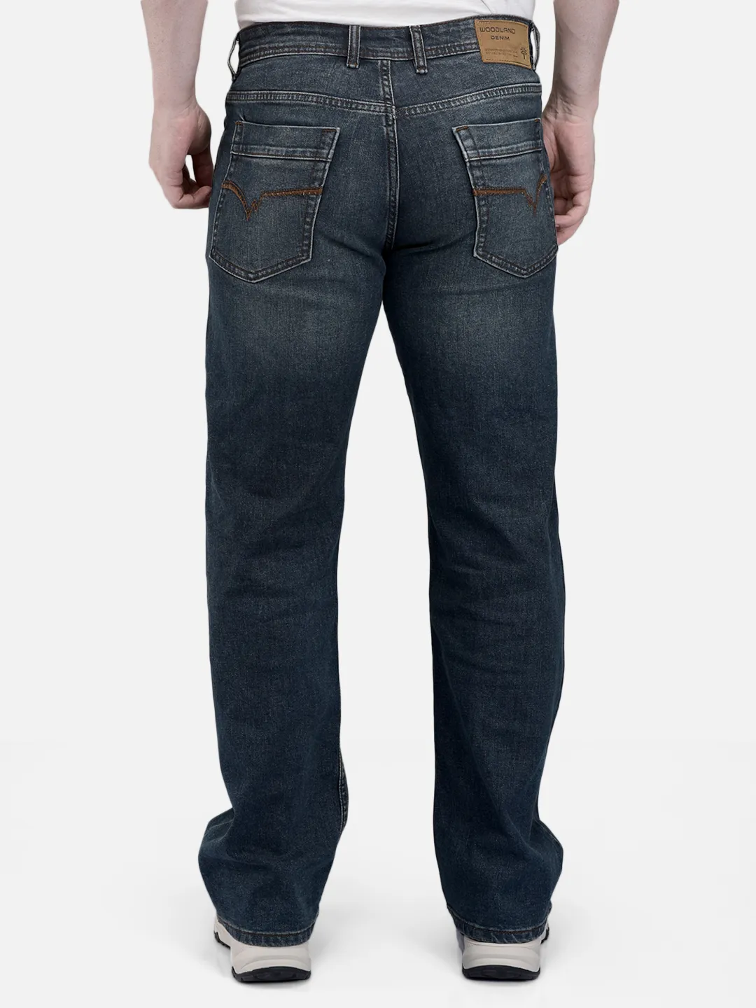 Woodland Men Teal Blue Denim Trousers 6