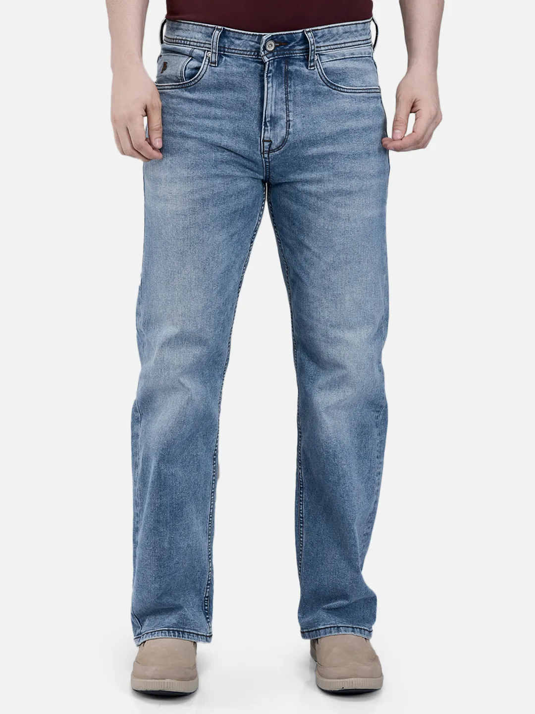 Woodland Men Blue  Denim Trousers