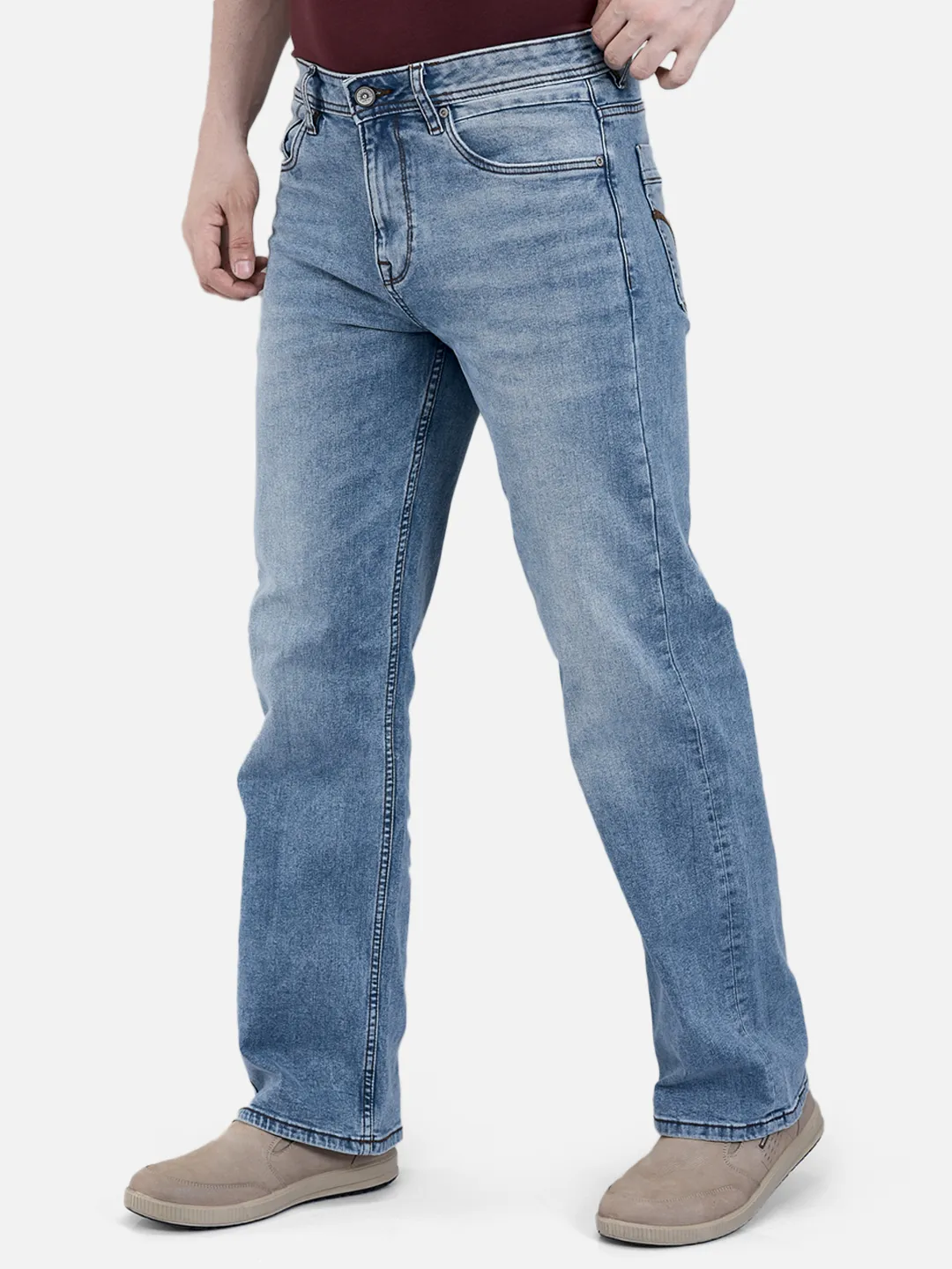 Woodland Men Blue  Denim Trousers 2