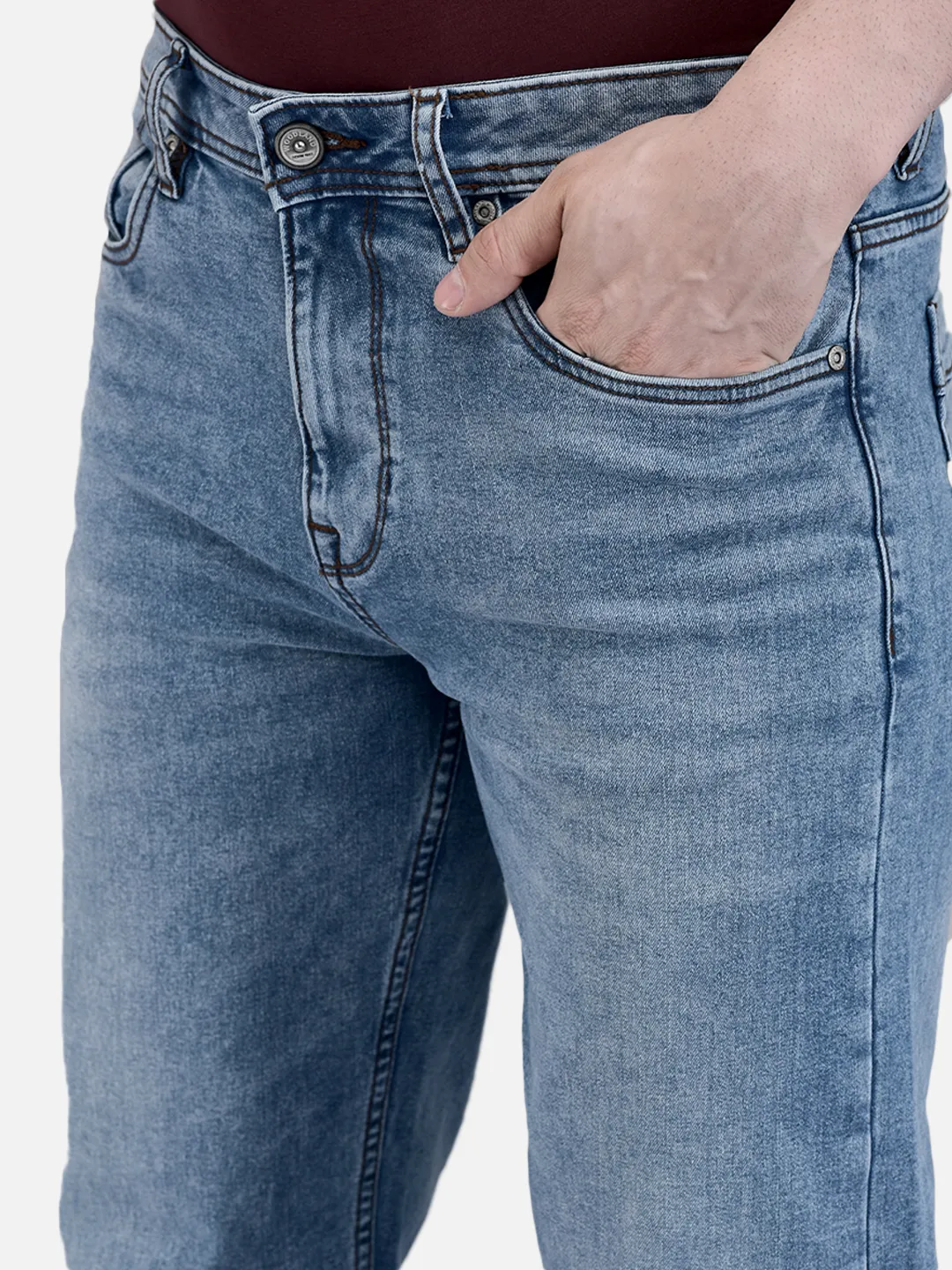 Woodland Men Blue  Denim Trousers 4