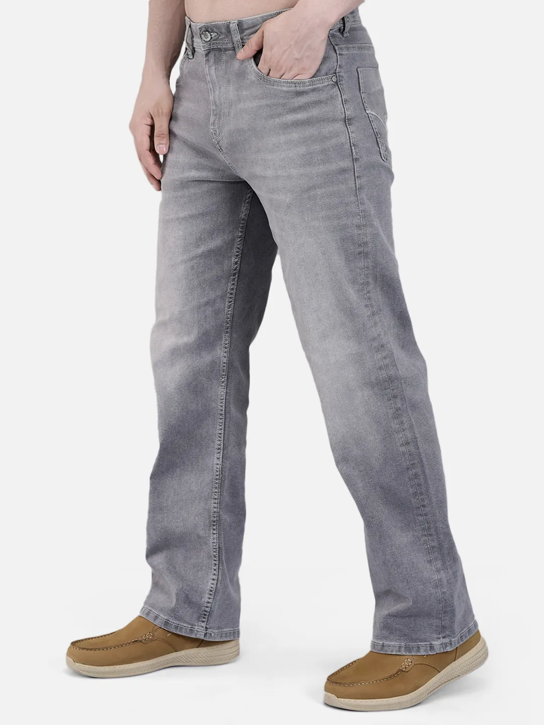 Woodland Men Grey Denim Trouser 2