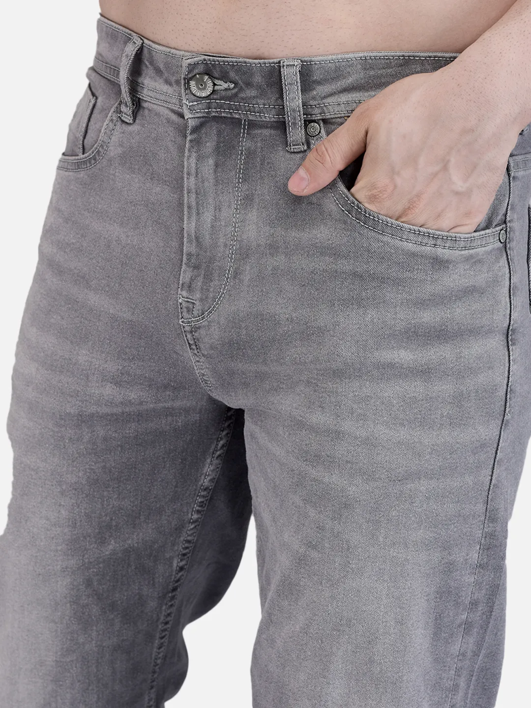 Woodland Men Grey Denim Trouser 4