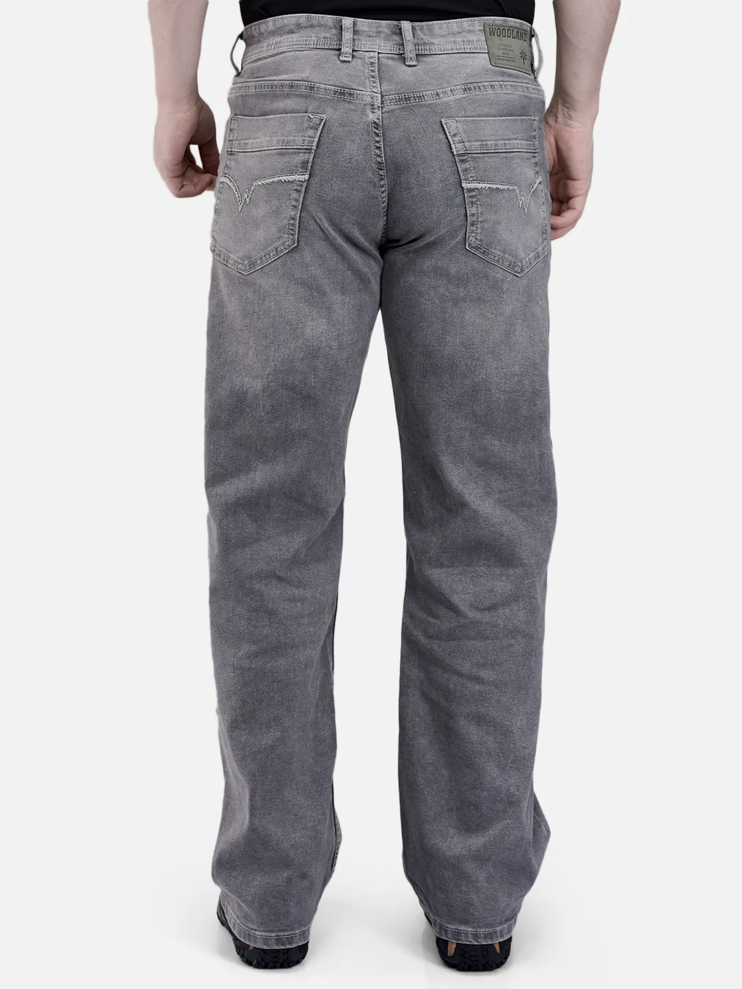 Woodland Men Grey Cotton Polyster Denim Trouser 6
