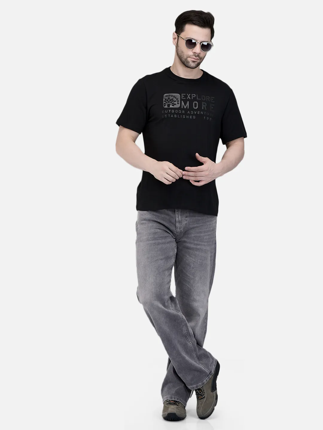 Woodland Men Grey Cotton Polyster Denim Trouser 7