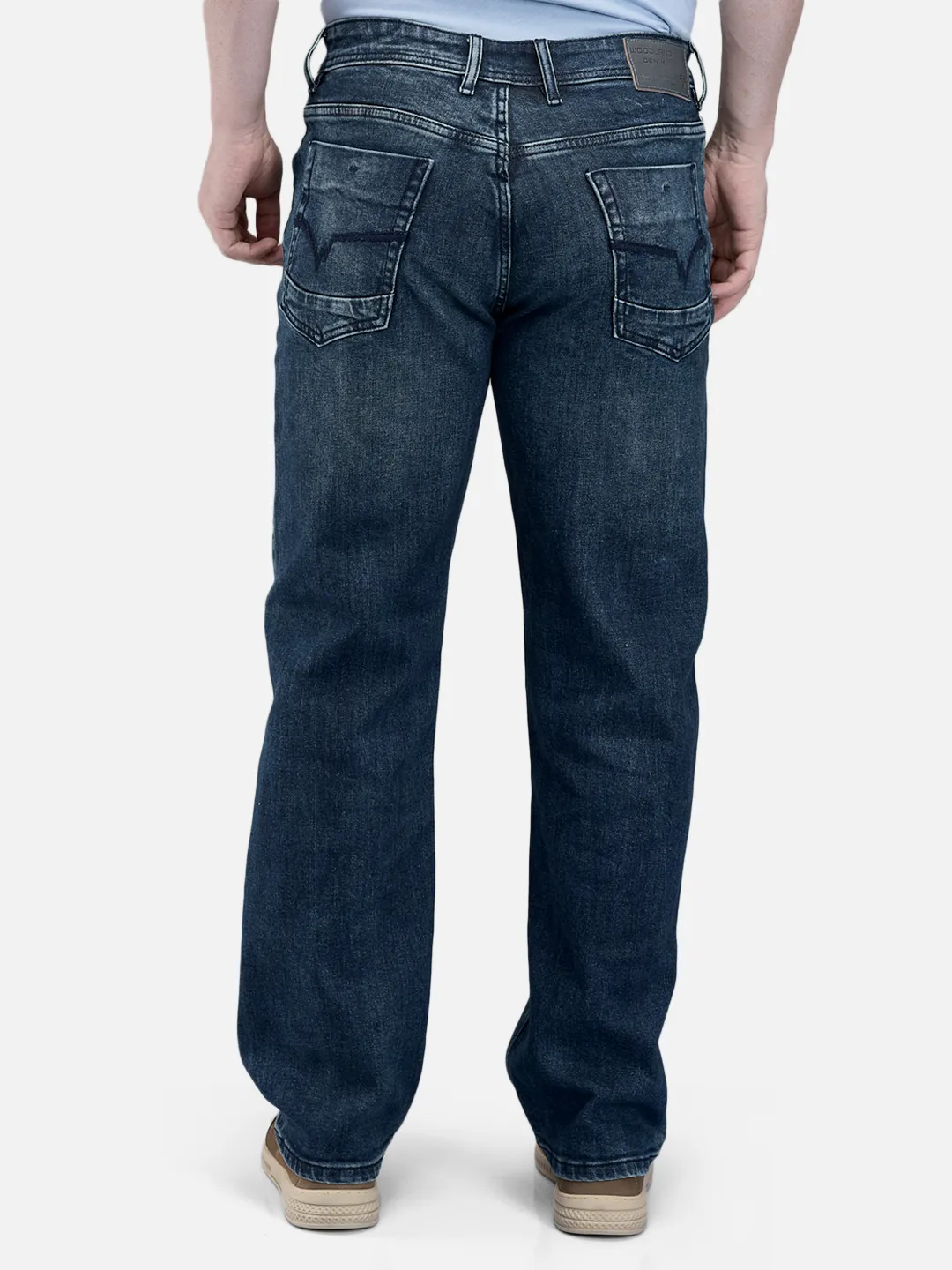 Woodland Men Mid Blue Washed Stretch Denim Trouser 6