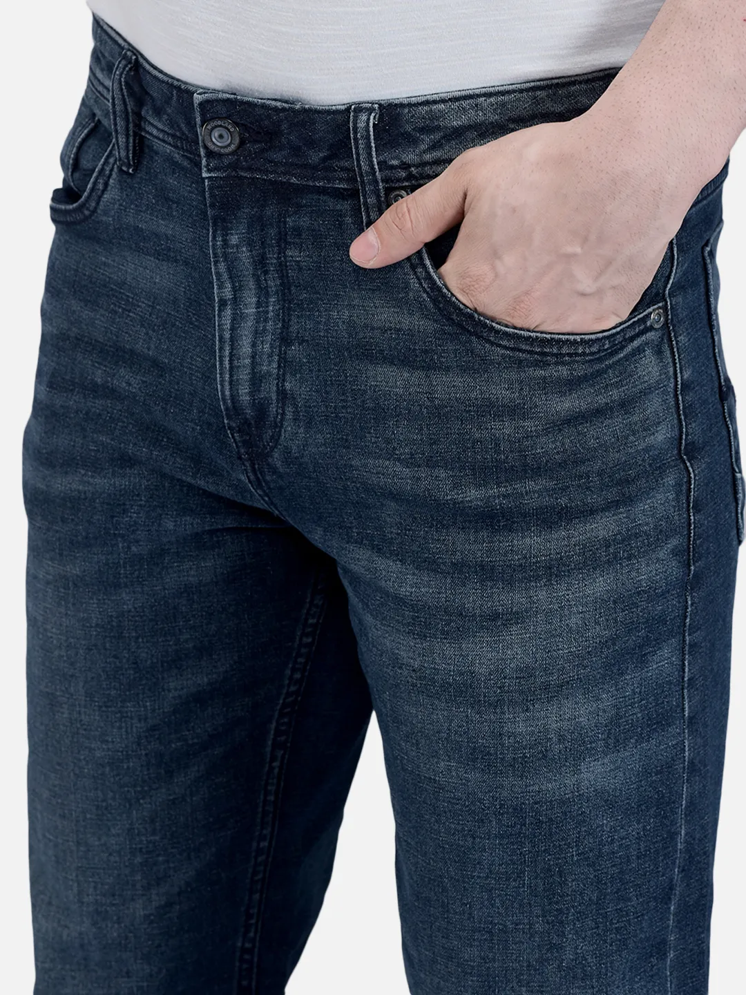 Woodland Men Indigo-Blue Denim Trouser 4